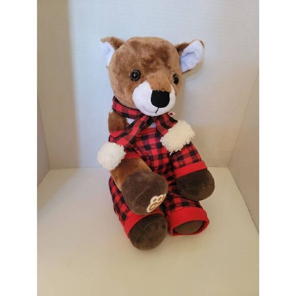 Build A Bear Workshop Kids' Brown Reindeer Plush Plaid Stuffed Animal Medium - Picture 1 of 3